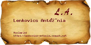 Lenkovics Antónia névjegykártya